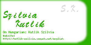 szilvia kutlik business card